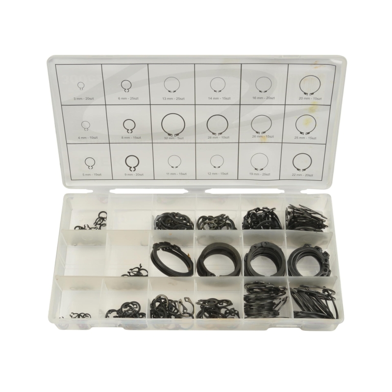 Set of stop washers for shaft 300 pcs 3-32mm DIN 471