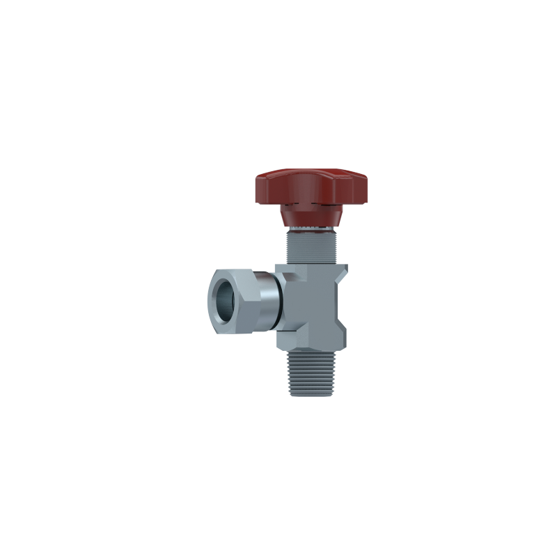 Кран для манометра 1/4"BSP - 1/4"BSPT 90 колено