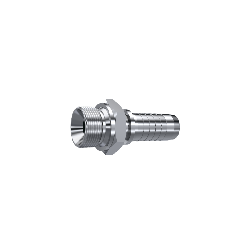 Pressed fitting DN3/8" - 3/8"BSP straight external thread 60° AISI316L