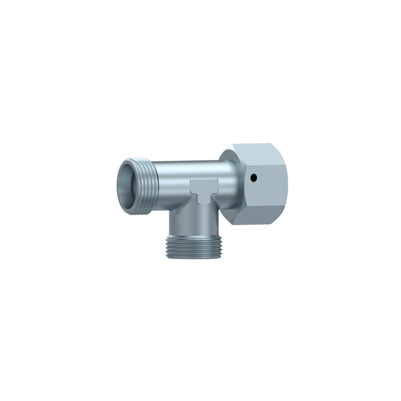 Pipe tees DIN2353 12mm for pipe end with nut M18x1.5 L series Zn