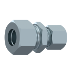 Pipe connection (straight) with rings and nuts for 18-22mm pipe DIN 2353 L-series Zn