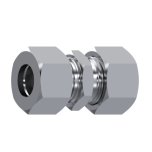 Pipe connector, straight for 28mm (M36x2) pipe with nuts and rings AISI316L DIN 2353